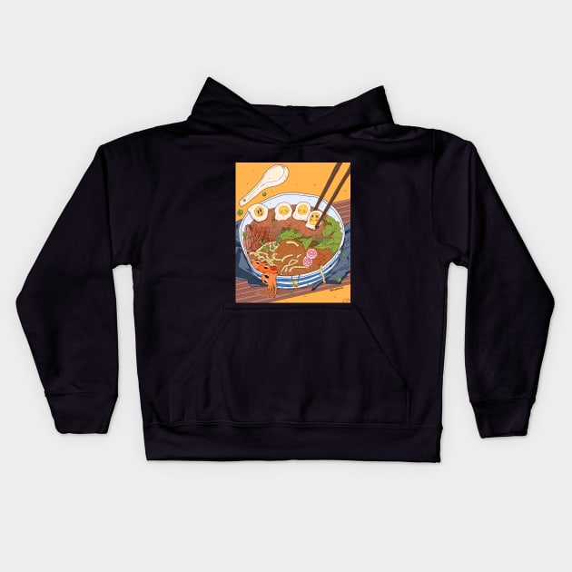 Ramen Kids Hoodie by reysaurus